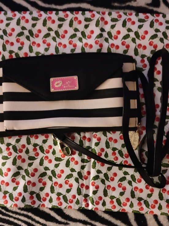 Betsey Johnson Handbags - Betsey Johnson Luv Betsey Black & White Striped Women’s Crossbody